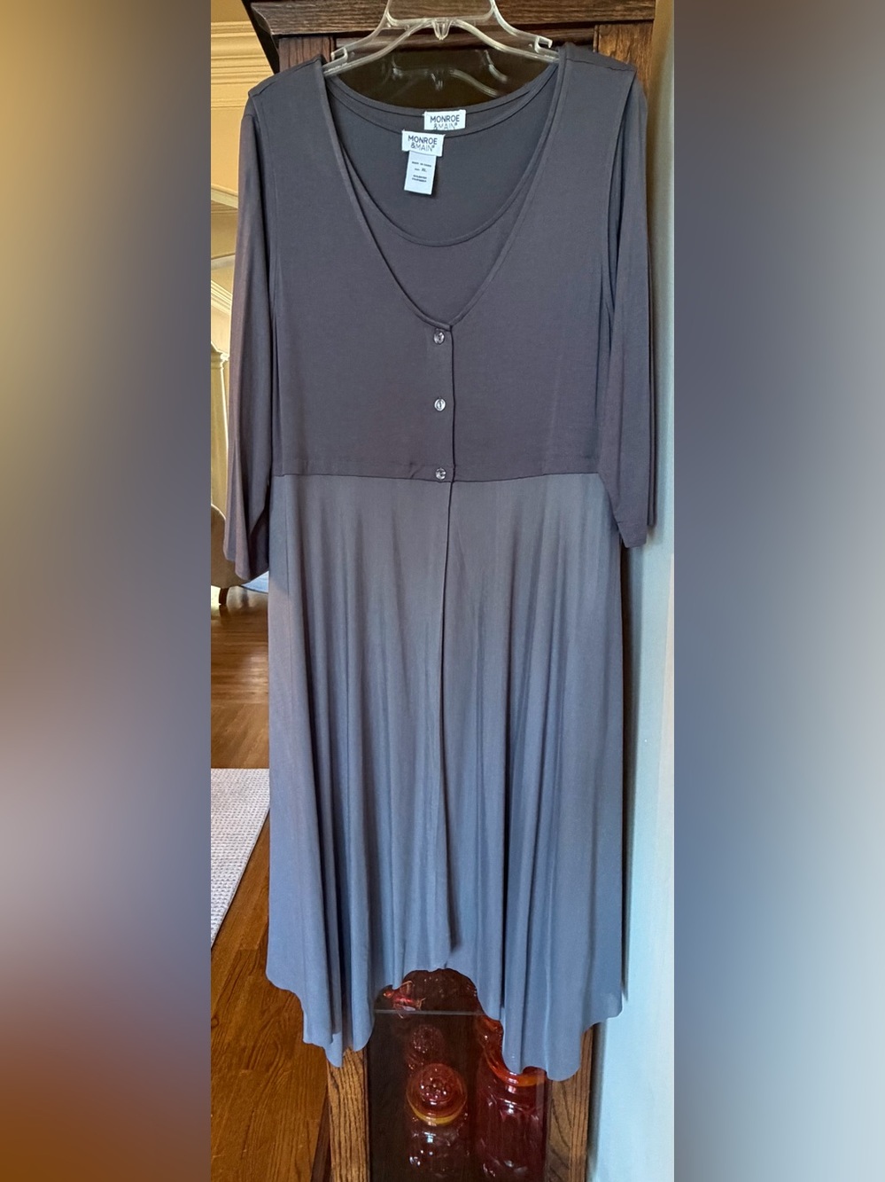 Monroe & Main Dress and Duster 2-Piece Set Grey XL NWOT - Picture 2 of 8